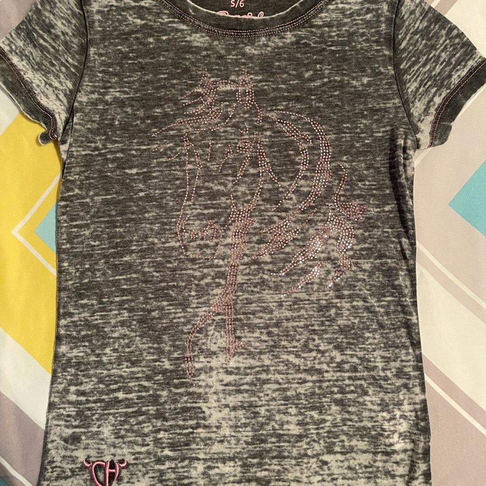 Distressed cowgirl hardware tee